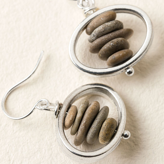 River Stone Balance Earrings