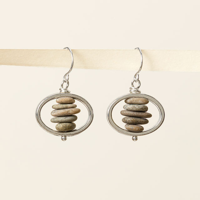 River Stone Balance Earrings