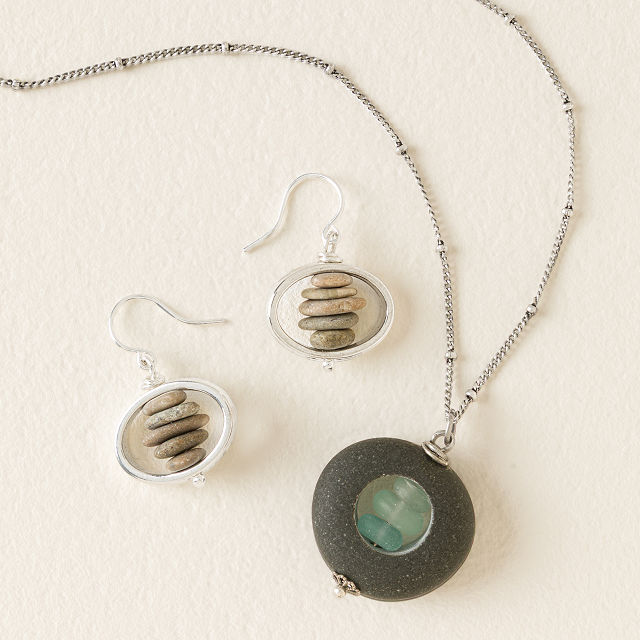 River Stone Balance Earrings