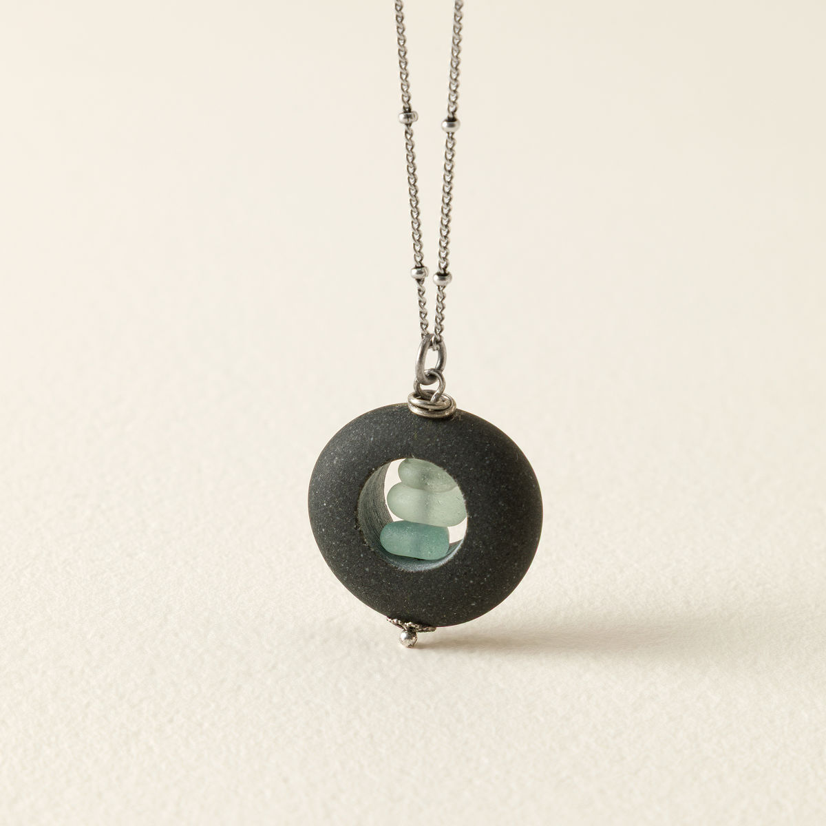 Inner Peace River Stone Necklace
