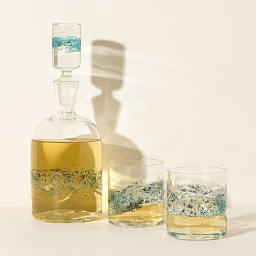 Blue Copper Ribbon Barware