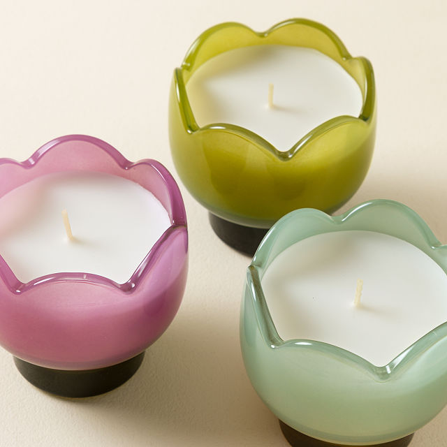 Glass Tulip Candle