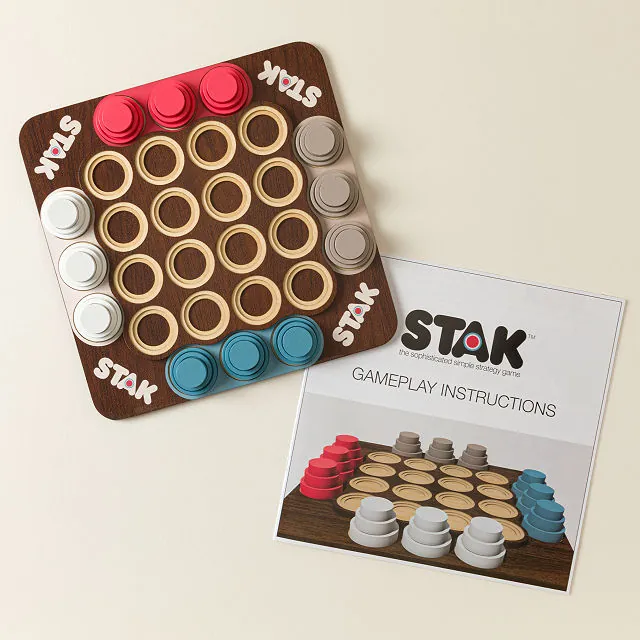 Uncommon Goods | STAK Tac Toe Wooden Strategy Game | 3D tic tac toe