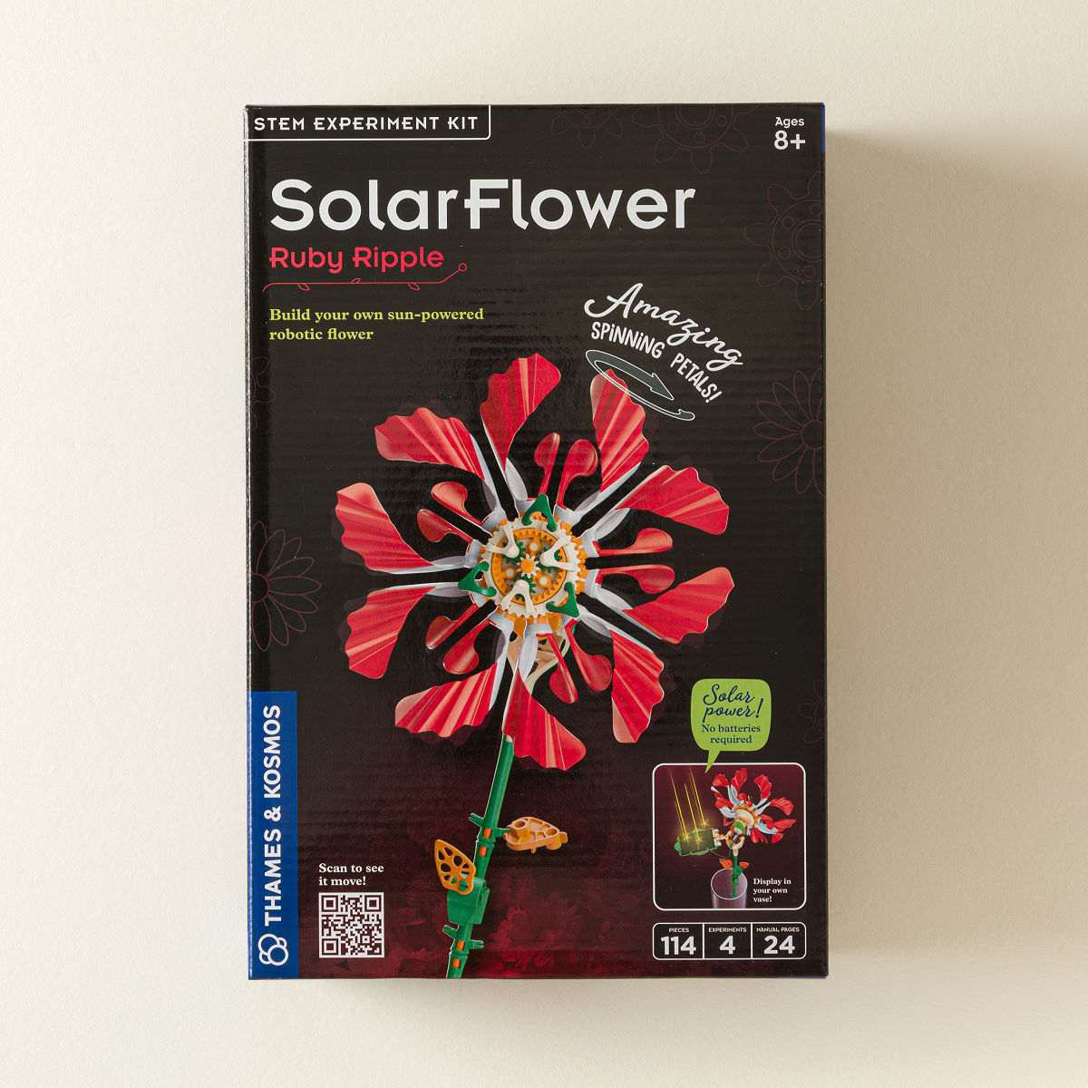 DIY Solar Powered Spinning Flower - Ruby Ripple