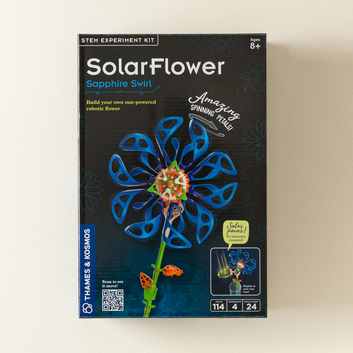 DIY Solar Powered Spinning Flower - Sapphire Swirl