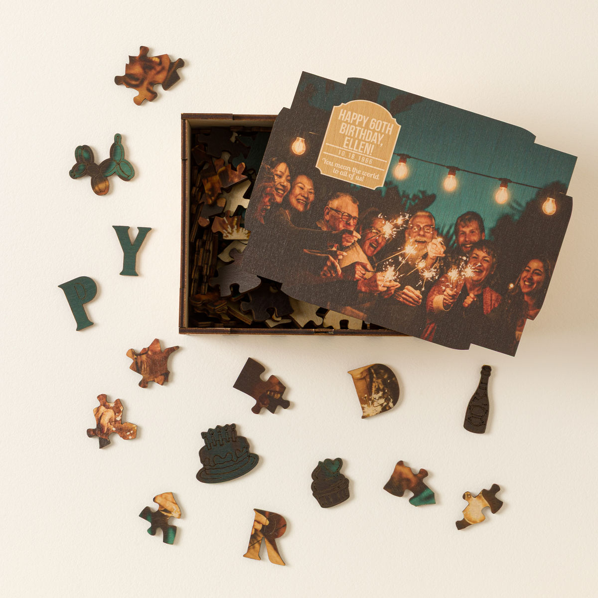 Happy Birthday Custom Wood Photo Puzzle