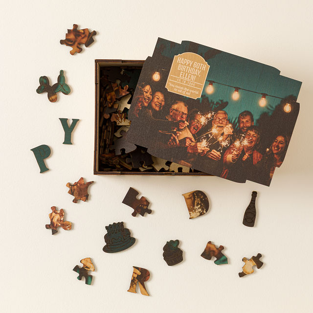 Happy Birthday Custom Wood Photo Puzzle