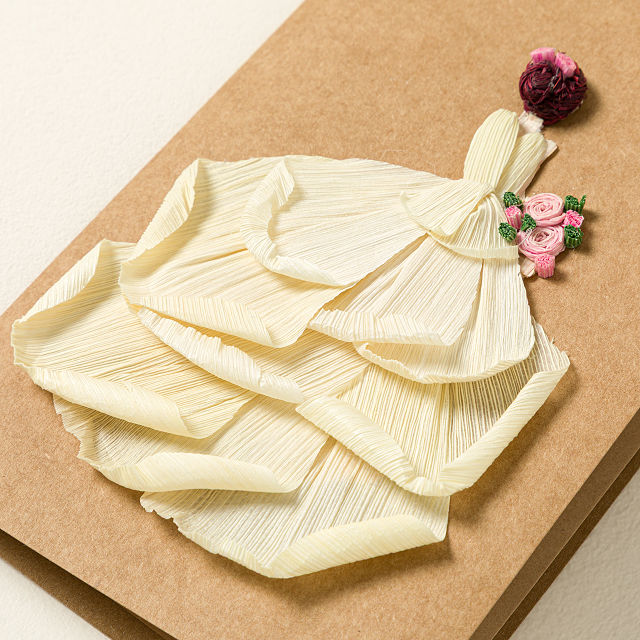 Handmade Corn Husk Bridal Greeting Card