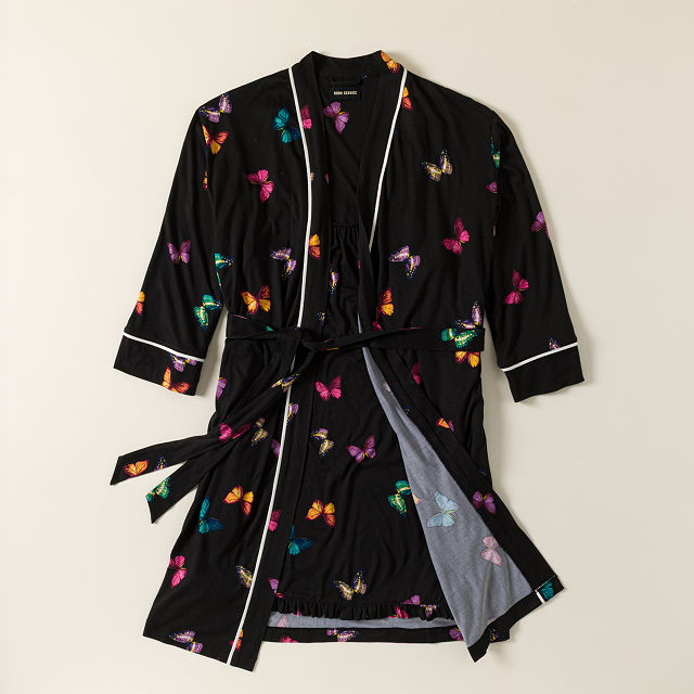 Midnight Butterfly Chemise & Robe Set