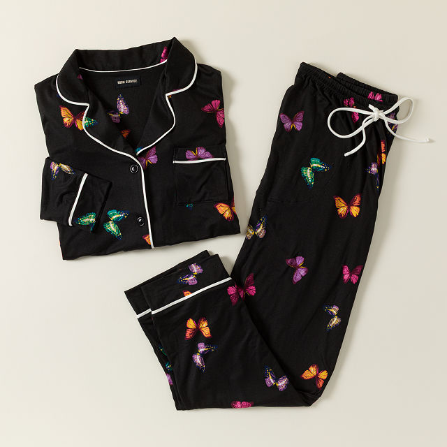 Midnight Butterfly Pajama Set