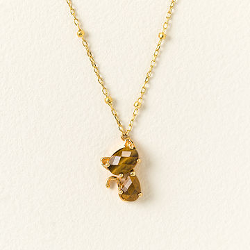 Faceted Feline Cat Necklace