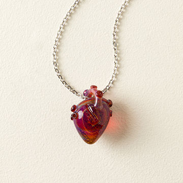 Anatomical Glass Heart Necklace