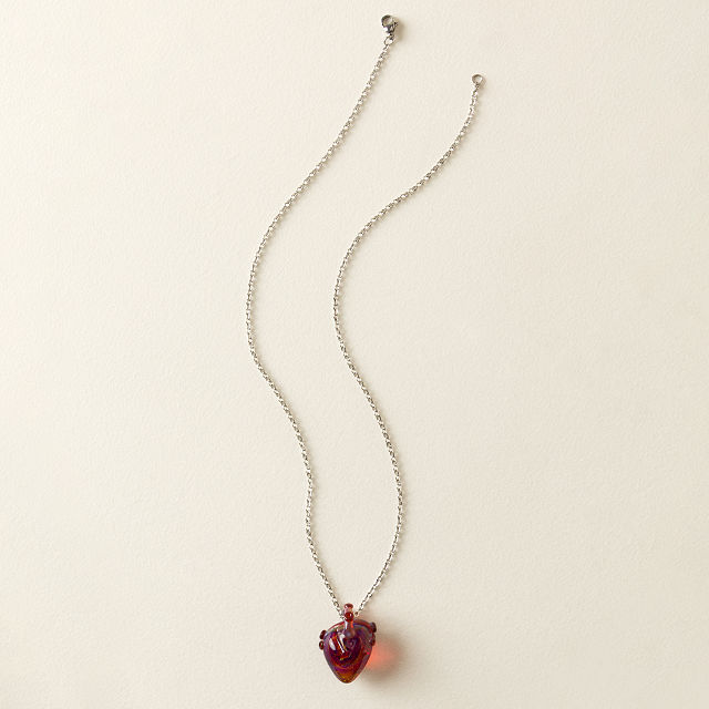 Anatomical Glass Heart Necklace