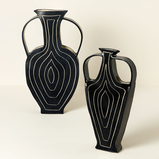 Hypnotic Lines Art Vase