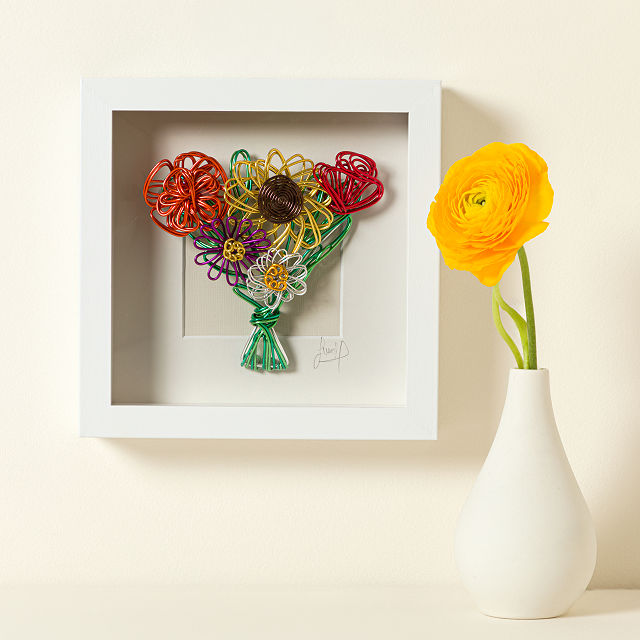 Where Love Grows Framed Wire Bouquet