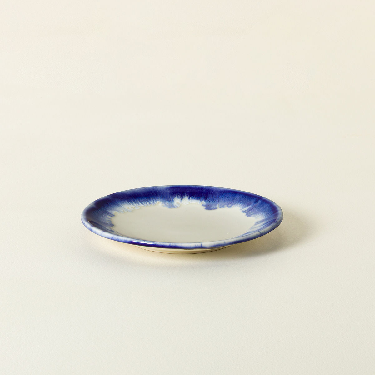 Ceramic Blue Drip Dinnerware - Dessert Plate