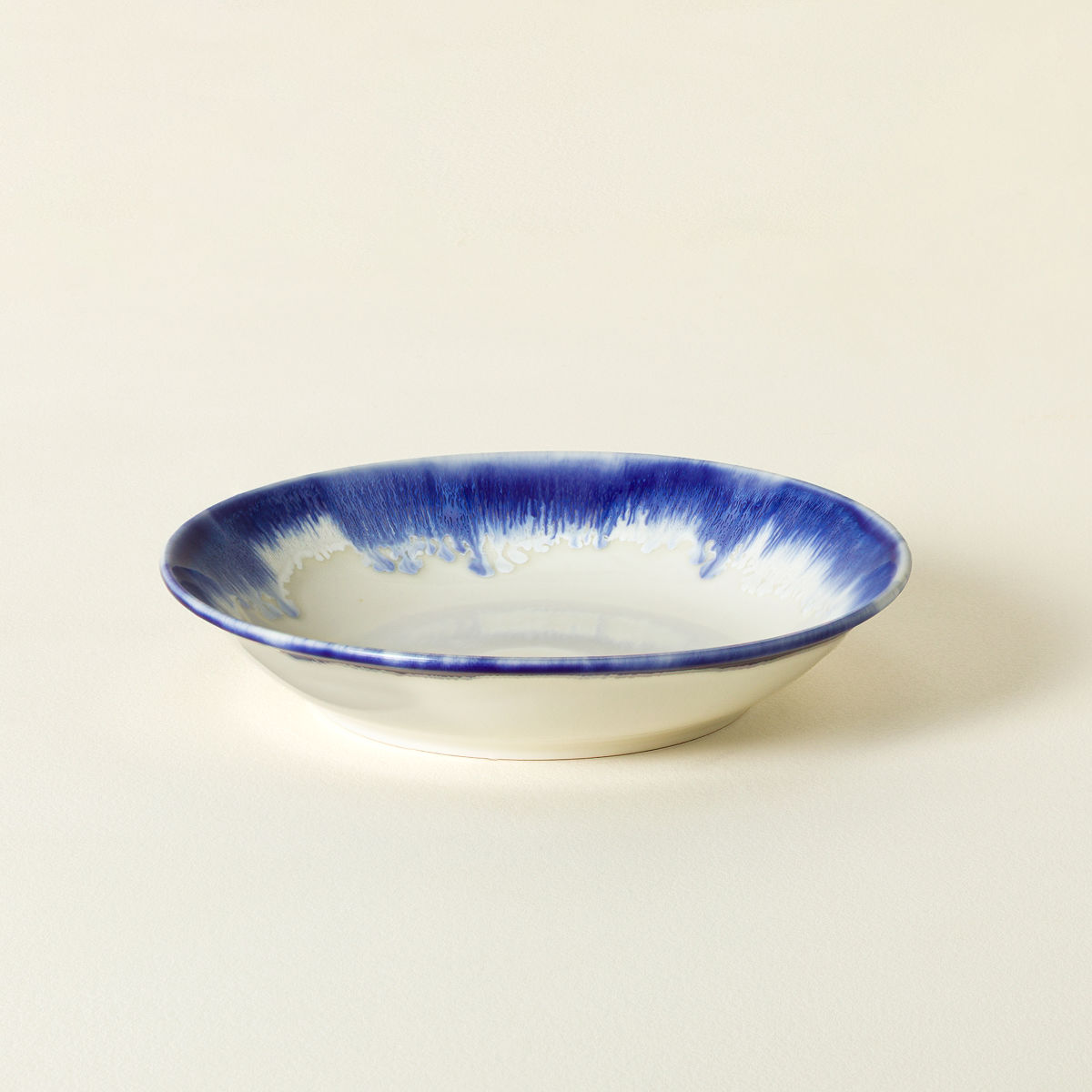 Ceramic Blue Drip Dinnerware - Pasta Bowl