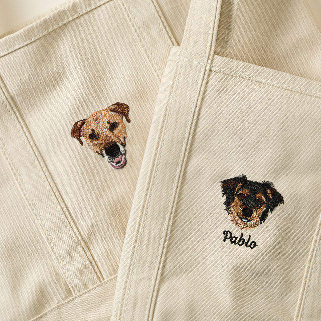 Custom Pet Embroidered Tote Bag