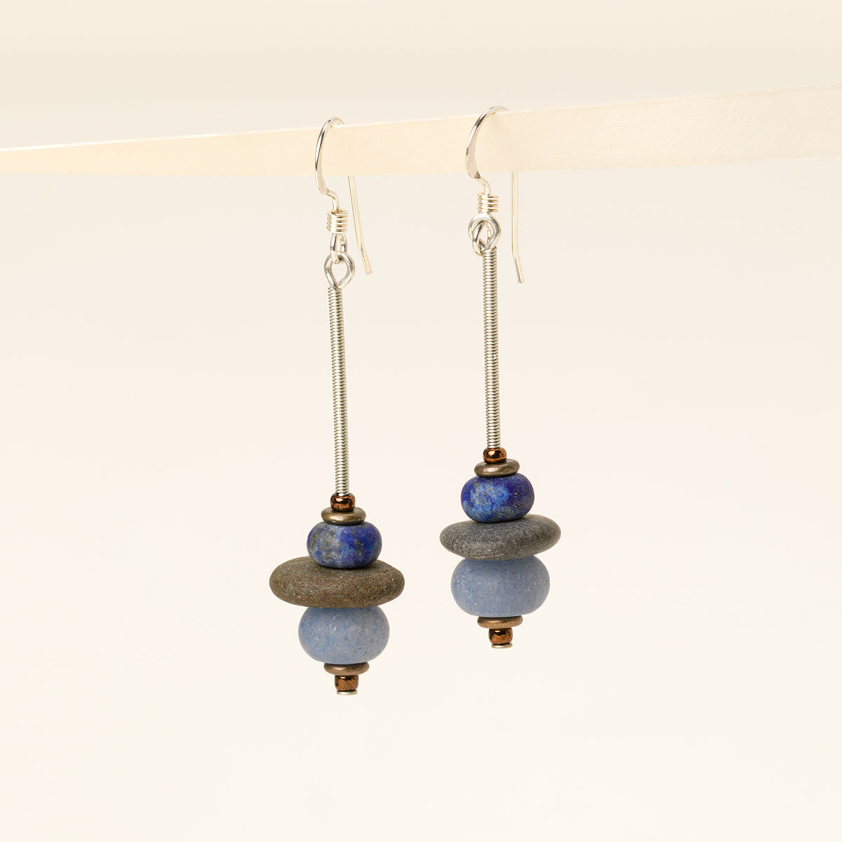 Tumbled Blue Ocean Earrings