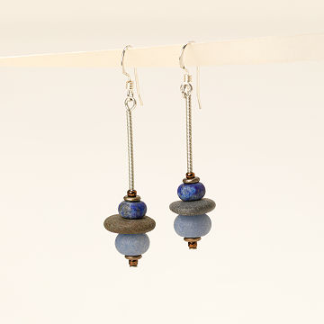 Tumbled Blue Ocean Earrings