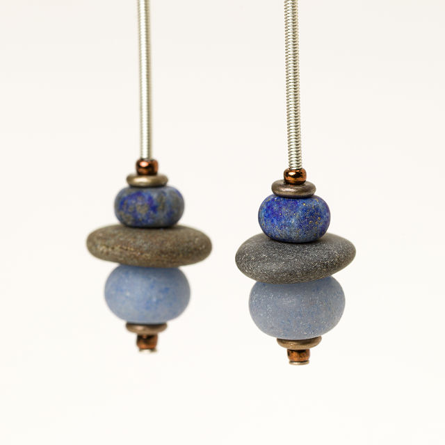 Tumbled Blue Ocean Earrings
