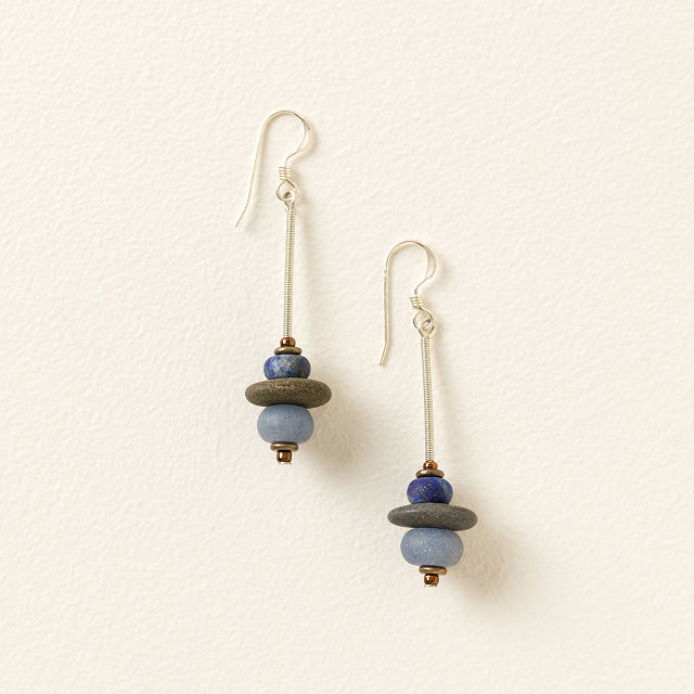 Tumbled Blue Ocean Earrings