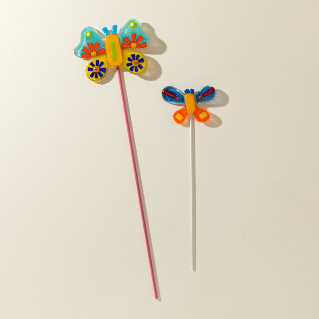 Handmade Glass Garden Stakes - Butterfly