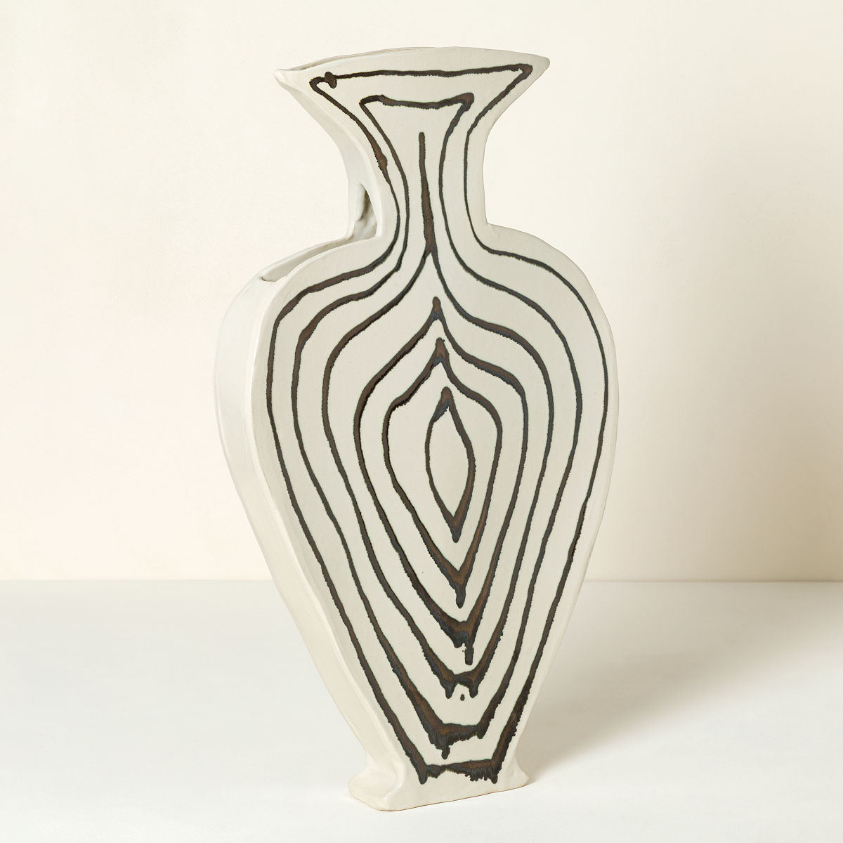 Feathered Lines Art Vase - Large Vase