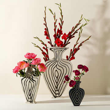 Feathered Lines Art Vase