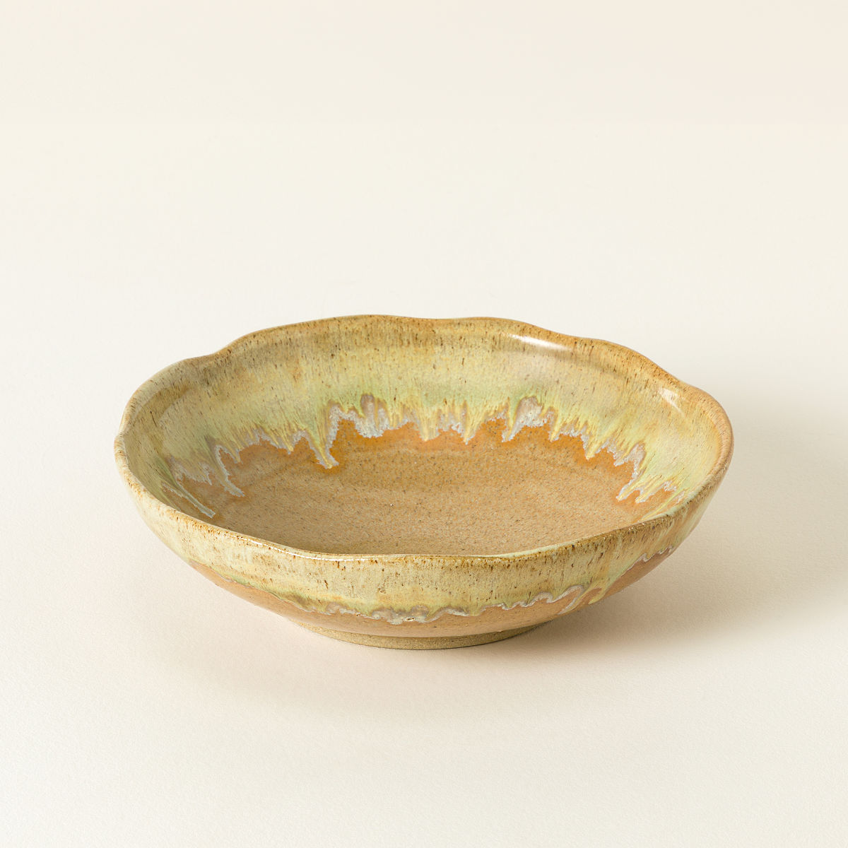 Handmade Ceramic Wavy Dinnerware - Sunflower - Pasta Bowl