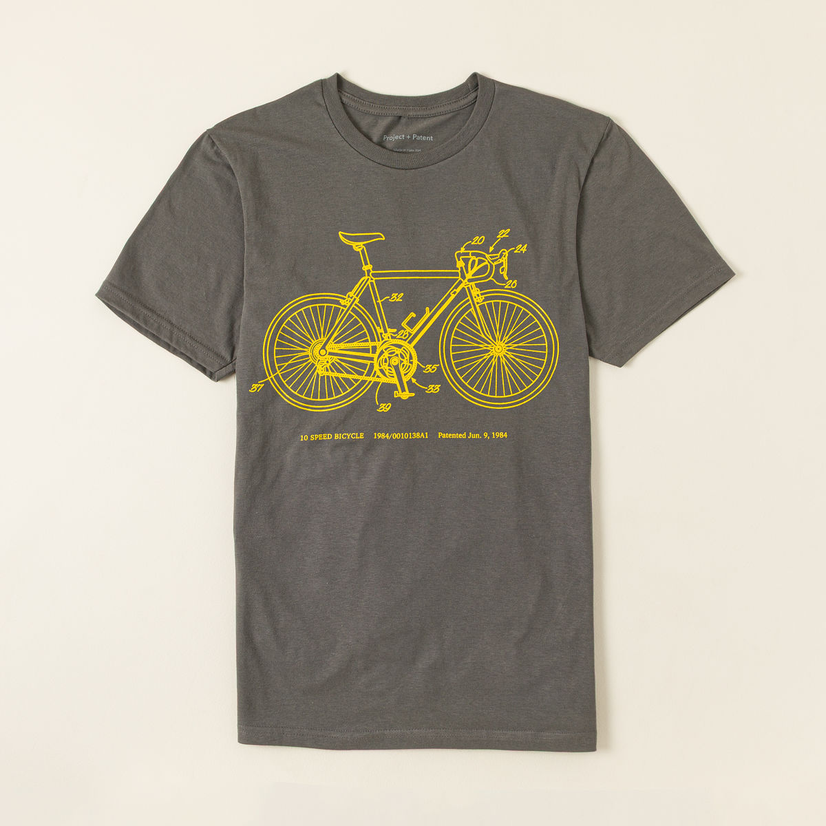 10 Speed Bicycle 1984 Patent Tee - Small