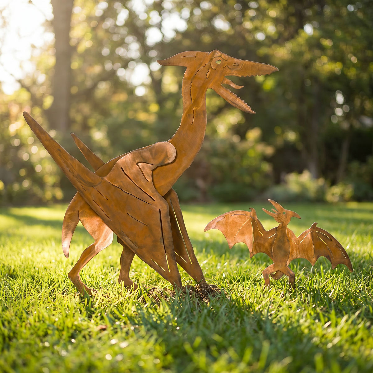 Pterodactyl Garden Sculpture Set of 2