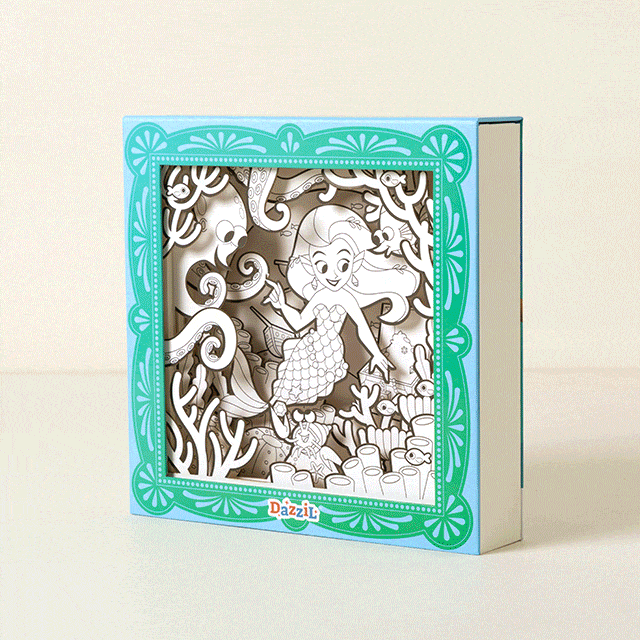 3D Coloring Slide Shadowbox Art