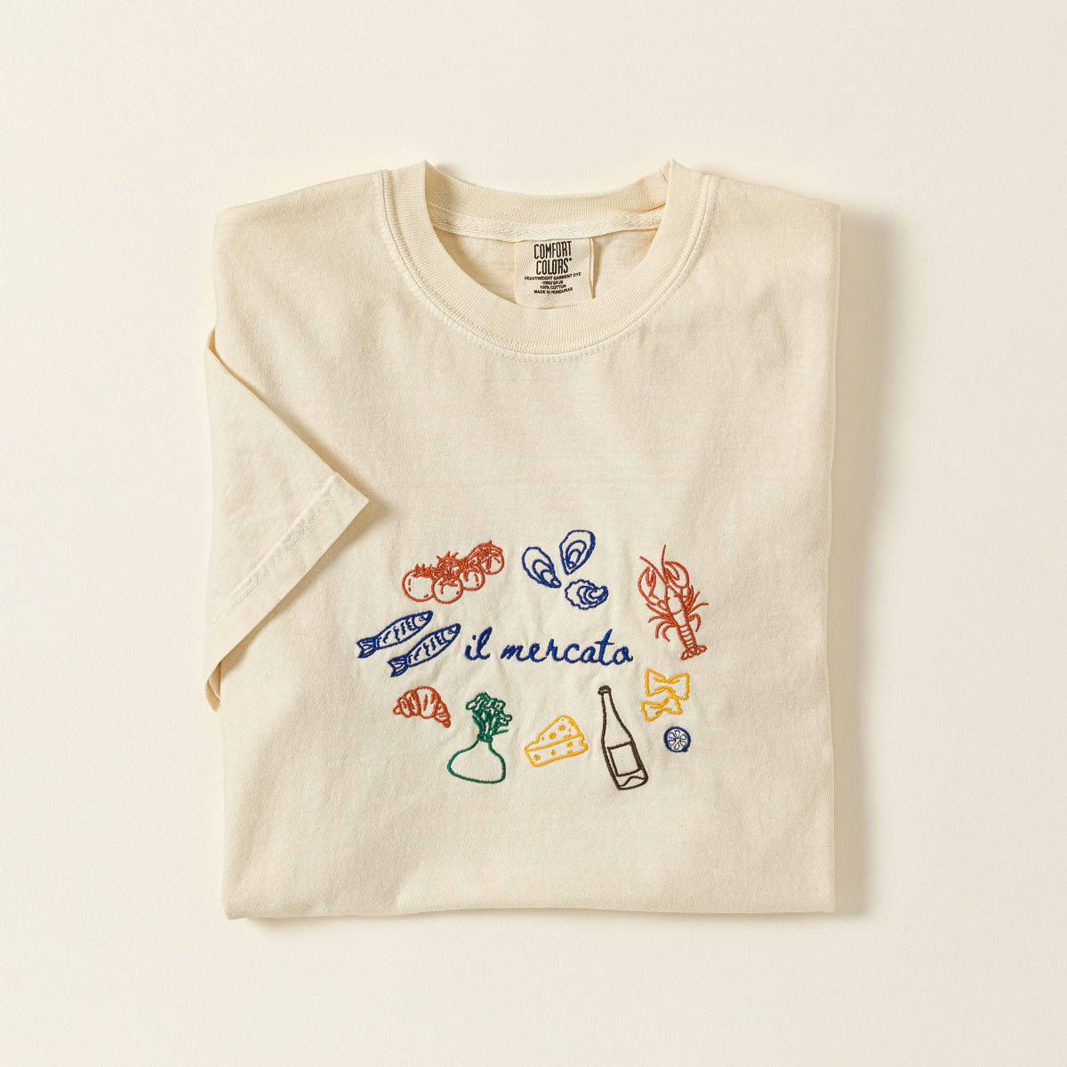 Market Day Embroidered T-Shirt - Small
