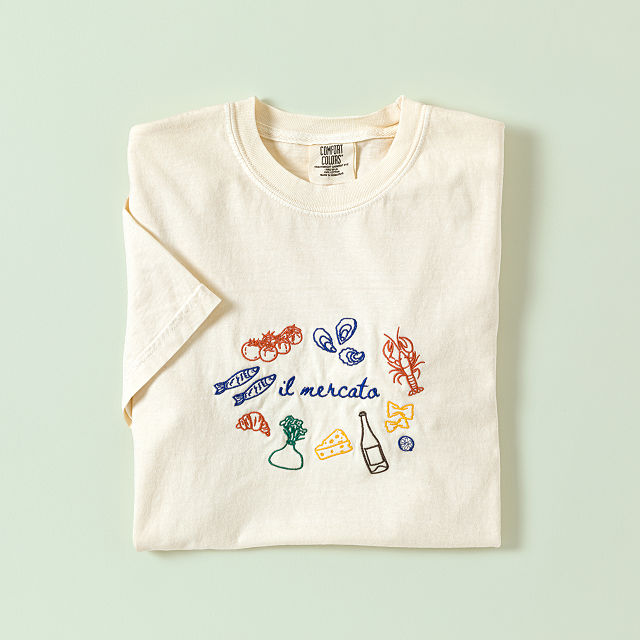 Market Day Embroidered T-Shirt