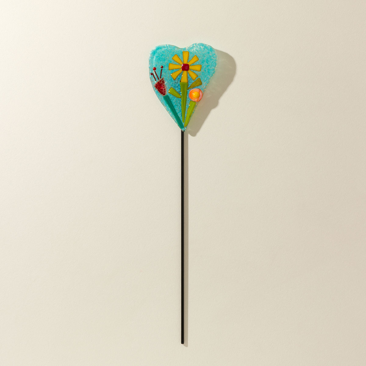 Heart of Glass Garden Stake - Large
