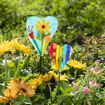 Heart of Glass Garden Stake