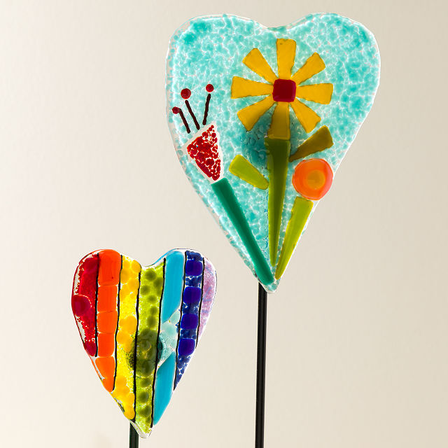Heart of Glass Garden Stake