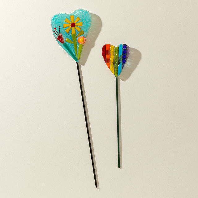 Heart of Glass Garden Stake