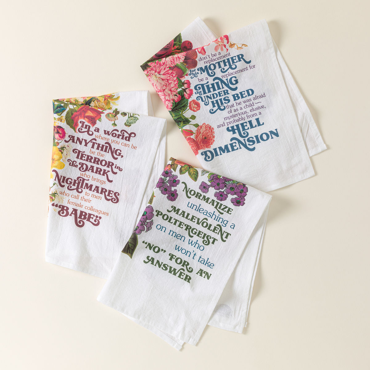 Sinister Affirmations for Women Tea Towel Set - Exquisite Nightmare