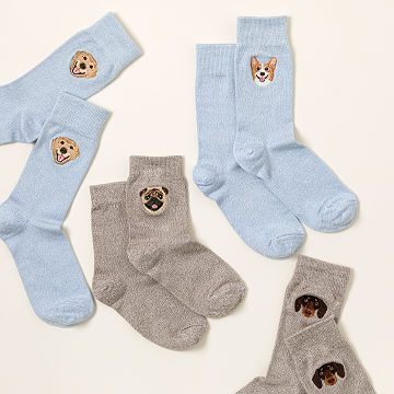 Embroidered Dog Breed Socks