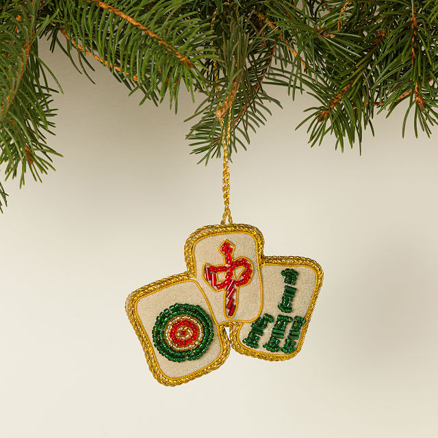 Mahjong Beaded Ornament