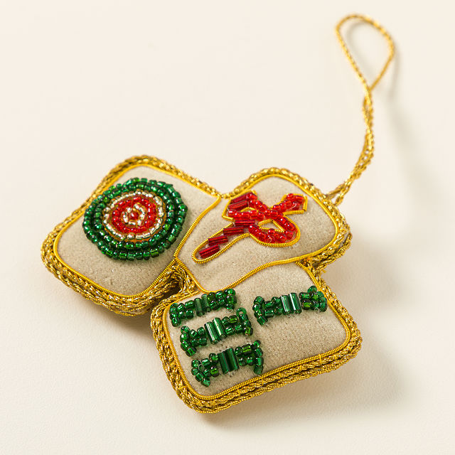Mahjong Beaded Ornament