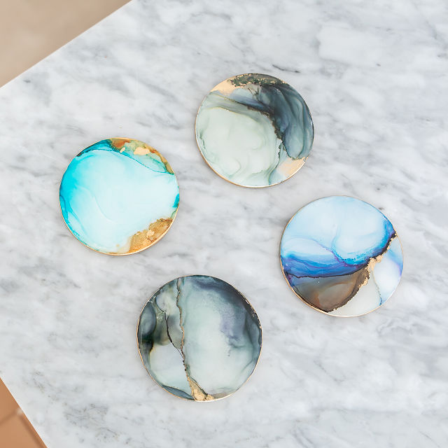 Make Your Own Alcohol Ink Ceramic Coaster Set