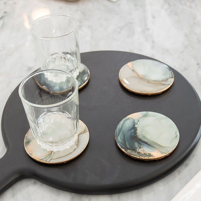 Make Your Own Alcohol Ink Ceramic Coaster Set