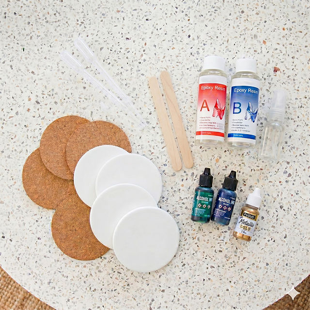 Make Your Own Alcohol Ink Ceramic Coaster Set