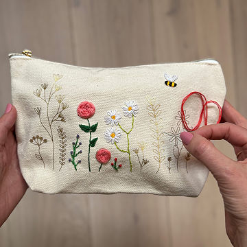 Stitch Your Own Floral Zip Pouch