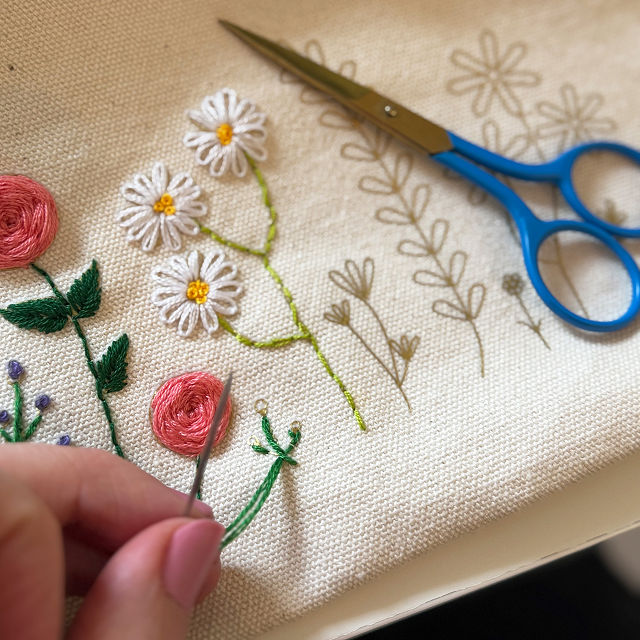 Stitch Your Own Floral Zip Pouch