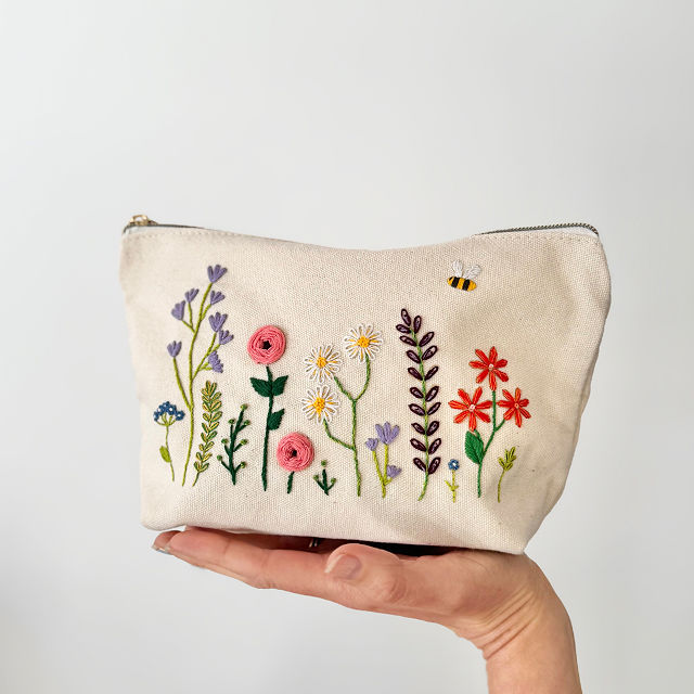 Stitch Your Own Floral Zip Pouch