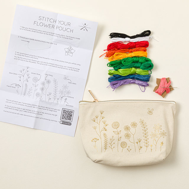 Stitch Your Own Floral Zip Pouch